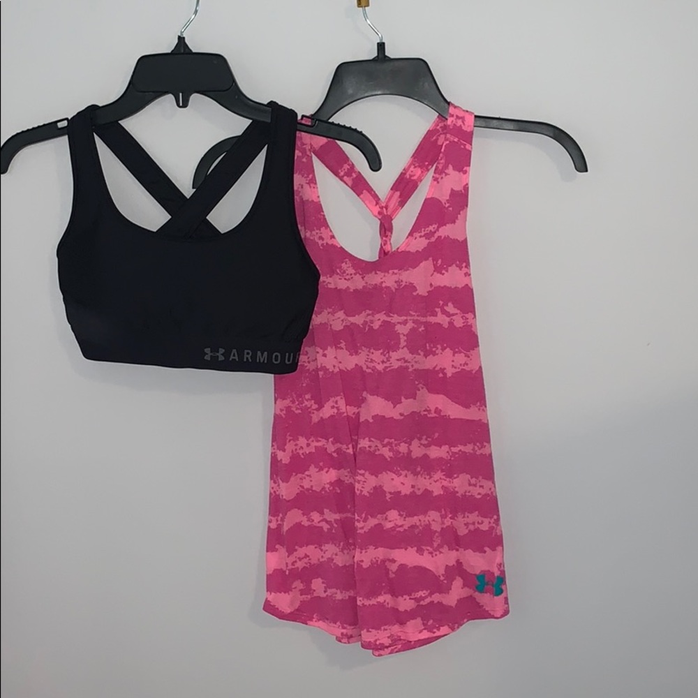 Under armor tank & sports bra combo